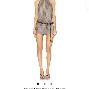 I.AM.GIA Metallic Black Halter Mini Dress